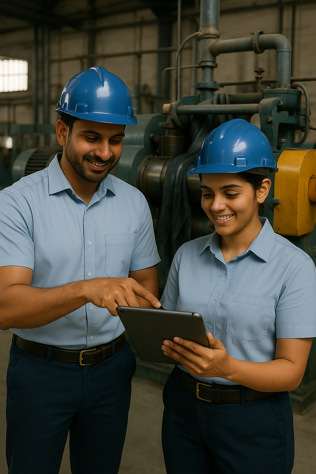 Two_DSTRubber_Workers_Discussing DST Best Rubber - Our 3-Step Process to Precision