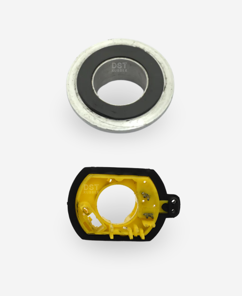 Rubber Bonded Parts_DST Rubber bonded parts with metal and plastic inserts – manufactured by DST Rubber India
